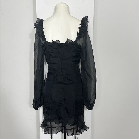 Fashion Nova Black Lace-Up Long Sleeve Dress - Picture 6 of 10